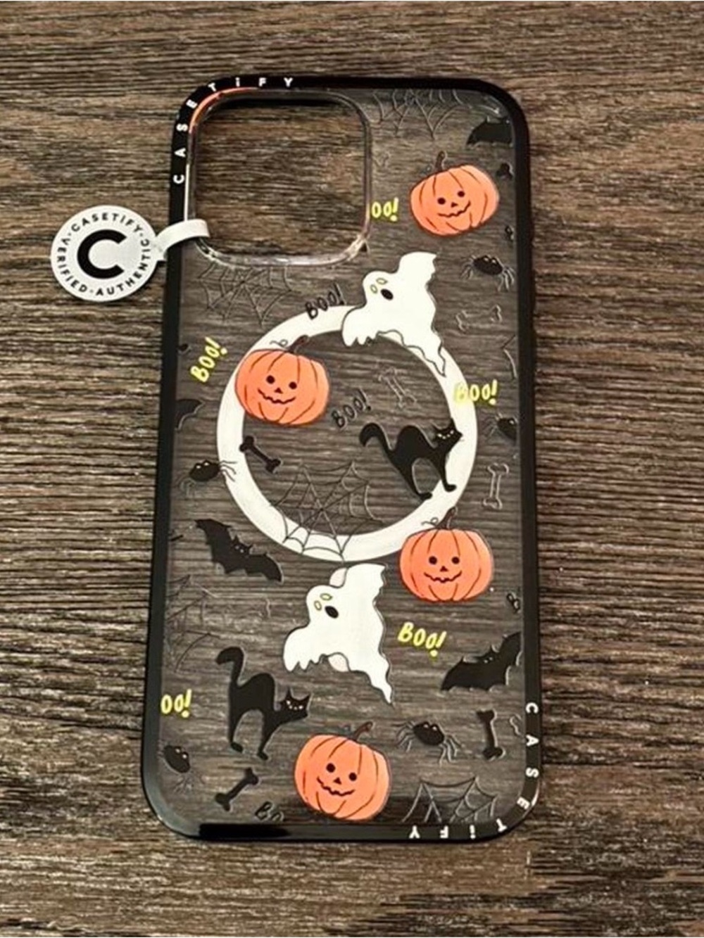 Casetify Apple- iphone 16 Pro Max Clear Halloween Case with Black Trim